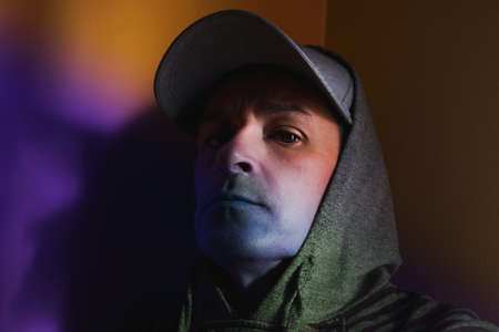 adult man in the shadows portrait