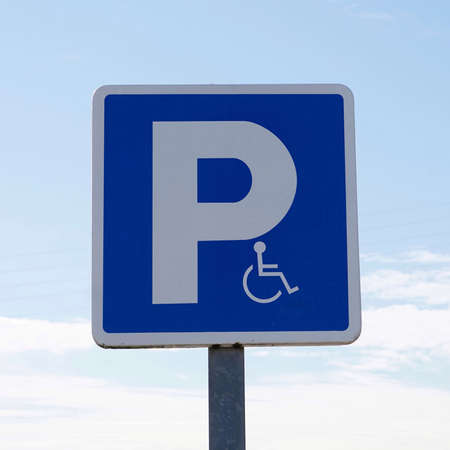 wheelchair traffic signal on the streetの写真素材