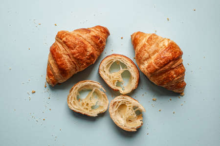 tasty croissant for breakfast, french foodの写真素材