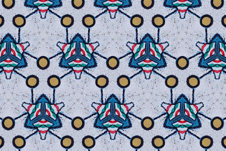 blue, white and red symmetrical shapes backgroundの写真素材