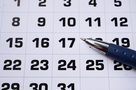days of the month in the calendar, office supplyの写真素材