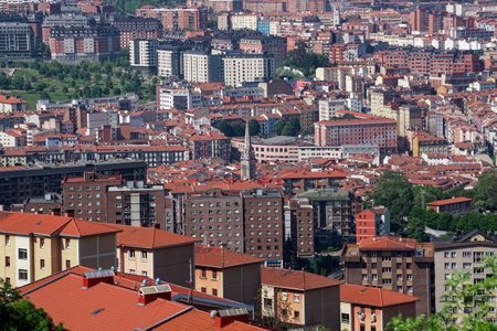 city view from Bilbao city, basque country, spain, travel destinationsの写真素材