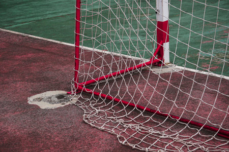 soccer goal sports equipment in the sports fieldの写真素材