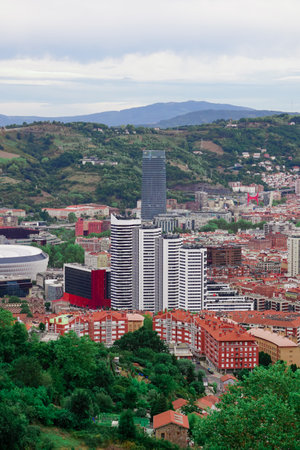cityscape and architecture in Bilbao city, Spain, travel destinationのeditorial素材
