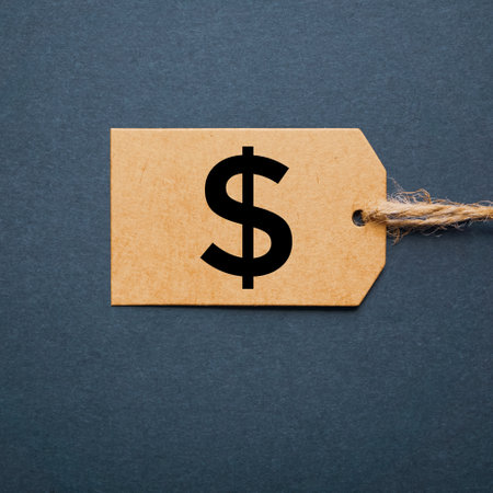 golden price tag with dollar symbol, golden mockupの写真素材