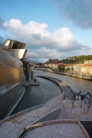 The Guggenheim Museum Bilbao architecture. Bilbao, Basque country, Spain, travel destinationsの写真素材