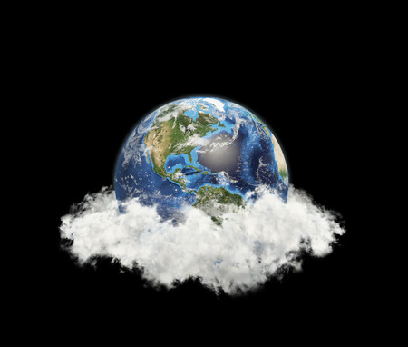 Planet earth with some clouds.の写真素材