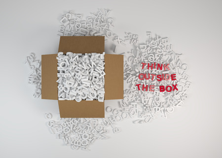 Box overfull by white letters, think outsite the box