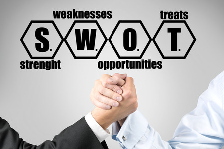 businessmen engaged in arm wrestling, business conceptの写真素材