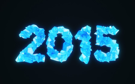 2015 symbol of fragments on black backgroundの写真素材