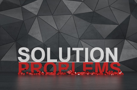 solution and problems symbol. 3d render
