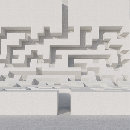 white maze bend, 3d renderの写真素材