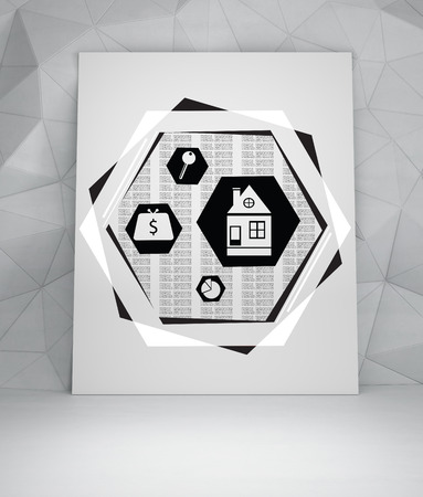 poster with drawing real estate iconsの写真素材