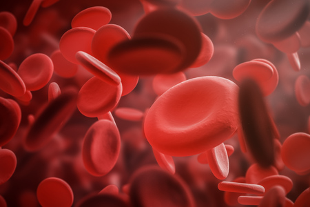 Red blood cells macro over red eritrosit background. Concept of blood cells count, medicine and healthcare. 3d rendering mock upの写真素材