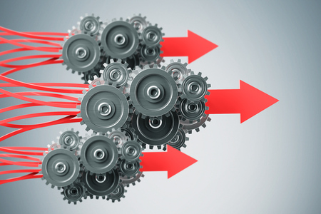 business grey gear to success concept. 3d rendering.の写真素材