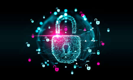 Digital interface with virtual padlock, data security, private information protection in the...