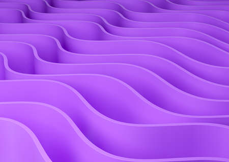 Purple thin lines. Waves of curve shape. Concept of modern art illustarted in digital design. 3d renderingの写真素材