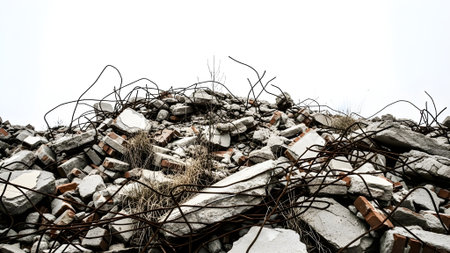 Ruins of a very heavily polluted industrial factory, industrial series.の素材