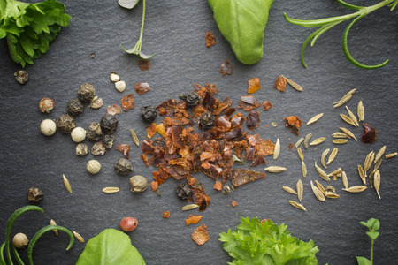 Spice on black backgroundの写真素材