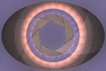 Aperture in a eye symbolの写真素材