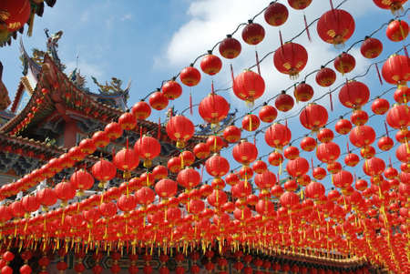 lanttern is seen at temple in Kuala Lumpur, Malaysiaの写真素材