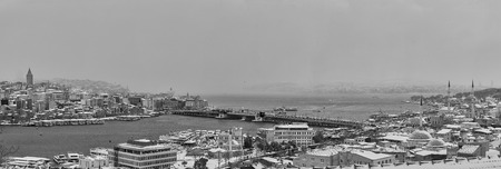 Panoramic winter view in Istanbulの写真素材