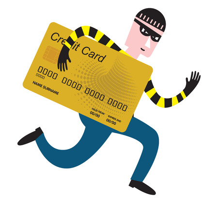 A thief with a credit card  illustrationのイラスト素材