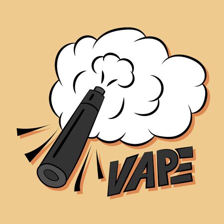 Vape mod illustration with cloudのイラスト素材