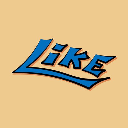 flat blue like text graffiti illustrationのイラスト素材