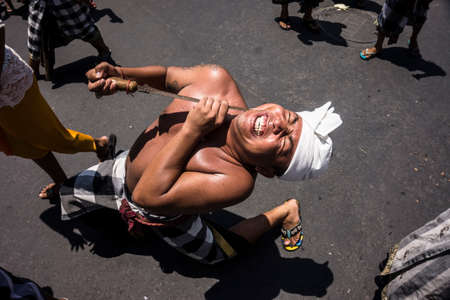 Ngurek Tradition in Kuta. Baliのeditorial素材