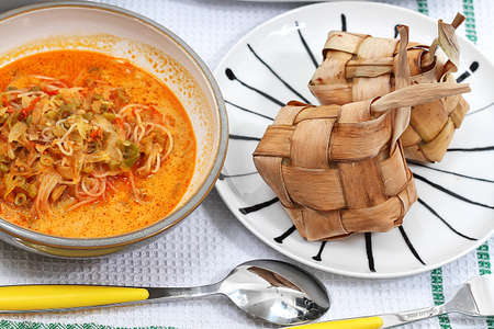 Ketupat Lebaran, Indonesian foodの写真素材