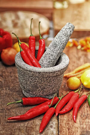 stone mortar and pestle, kitchen urensilの写真素材