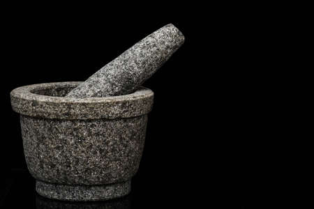 stone mortar and pestle, kitchen urensilの写真素材