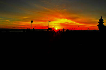 sunset beach, Parangteritis Jogyaの写真素材