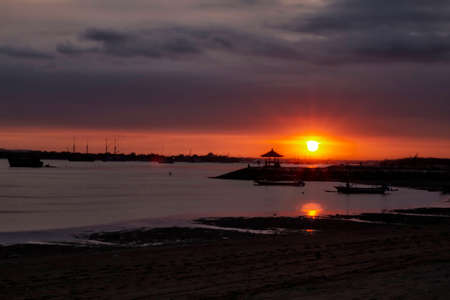 bali sunset beachの写真素材