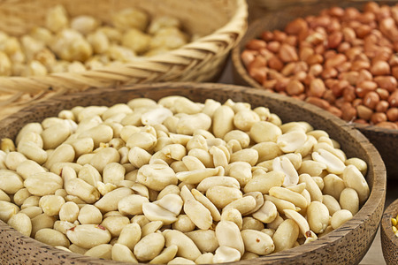Some nuts and seeds on bowls