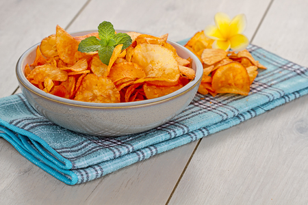 cassava chipsの写真素材