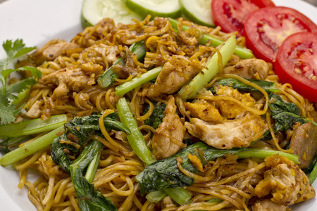 java fried noodle, mie jowo, Indoneisan foodの写真素材
