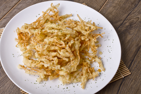 jamur goreng, Jamur Enoki,の写真素材