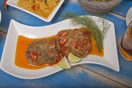 Indonesian lunch menu set Padang Cuisineの写真素材