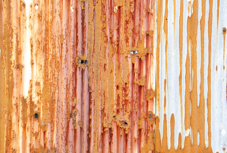 Rusty zinc plate wall for backgroundの写真素材