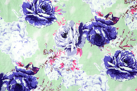 Rose design Seamless pattern on fabric as backgroundの写真素材