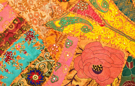 Embroidered fabric patternの写真素材