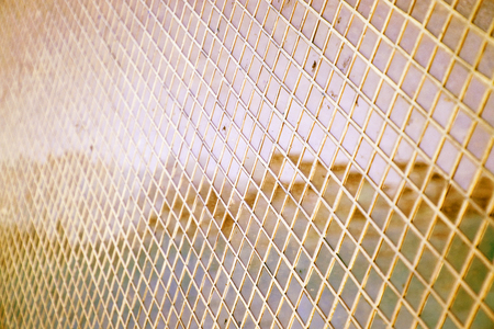 wall glass mosaic reflection of sky and cloud.の写真素材