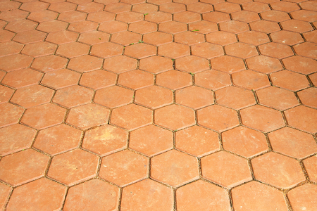 paving slabs,patterned paving tiles, cement brick floor backgroundの写真素材