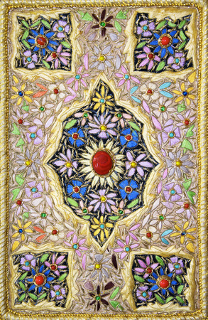 tapestry embroidered with gold thread with precious stonesの写真素材