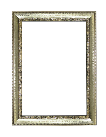 Silver picture frame isolated on white background.の写真素材