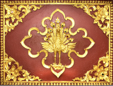 Traditional Thai stucco pattern decorative in temple, Thailandの写真素材