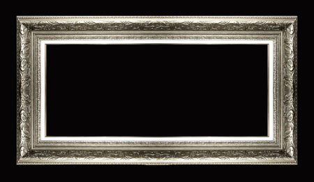 Silver picture frame isolated.の写真素材