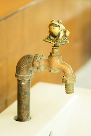 Old style faucet brass frogの写真素材